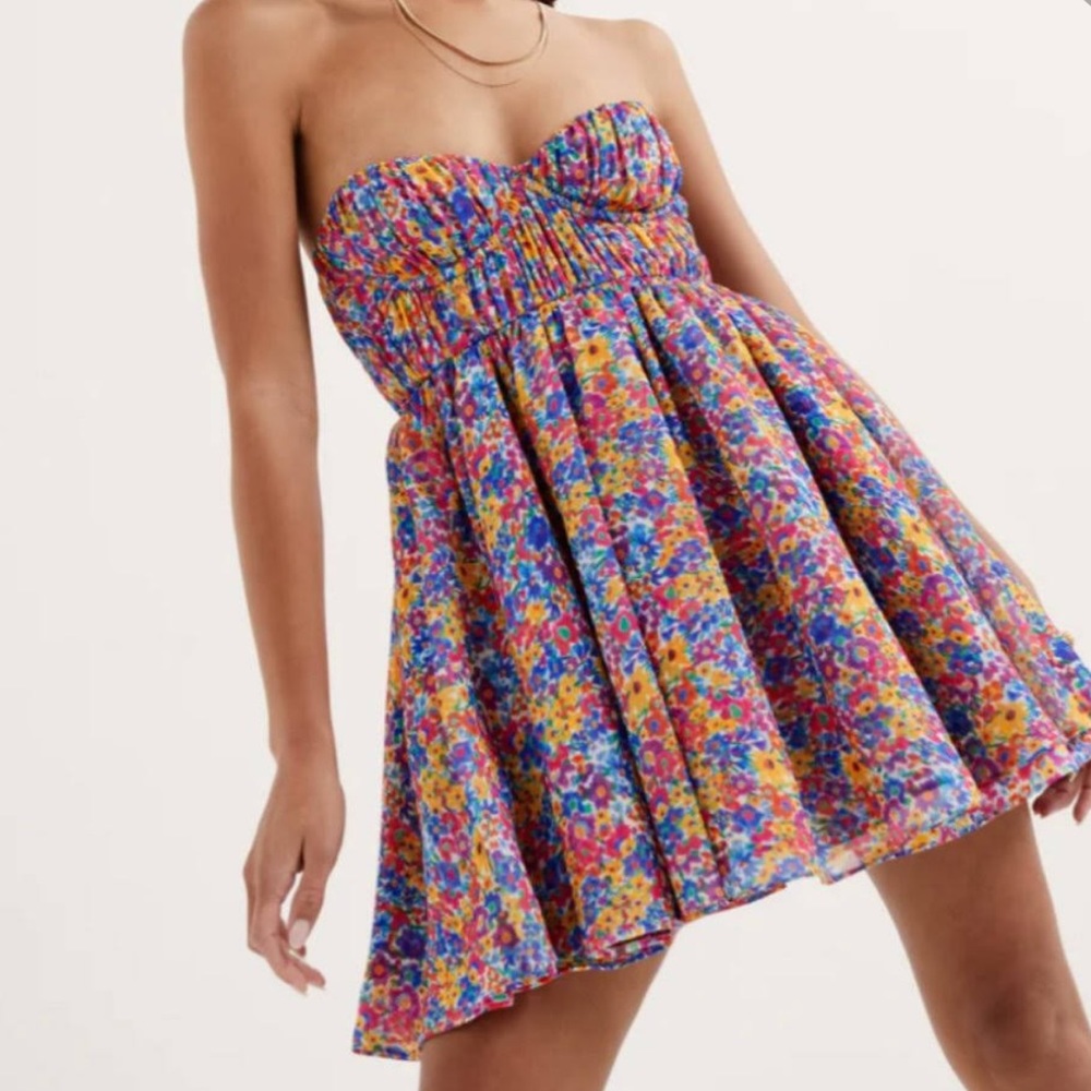 NWT For love and lemons strapless floral dress